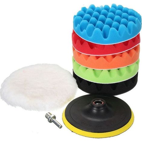 Disque de polissage pour éponge à cirer pour voiture, ensemble de 8 pièces, 6 pouces M14 (1/4)