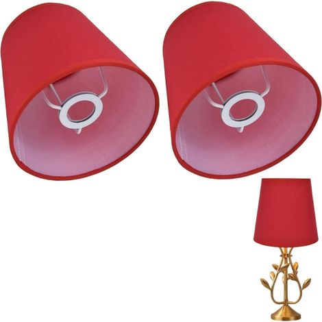 Petit abat-jour ensemble de 2, abats-jour, abat jour lampe sur pied, abat jour lampe chevet, lustre mini abat-jour abat-jour pour lampes abat-jour en tissu tonneau, 11,2x15,2x14cm/4,4x6,0x5,5in(Rouge) (1/5)