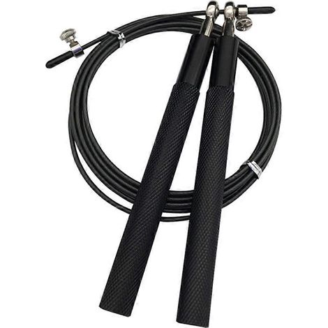 Corde à sauter brûle-graisses, réglable avec roulements à billes et poignée en aluminium anti-nœuds. (1/4)