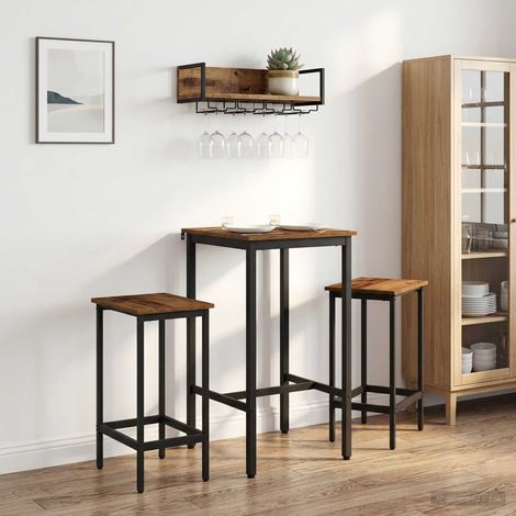 vidaXL Tavolo da bar 52 x 52 x 90 cm Legno ingegnerizzato Legno antico