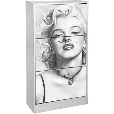 Weißes Schuhregal Doppelklappe 63 x 24 x 120 cm Popstar