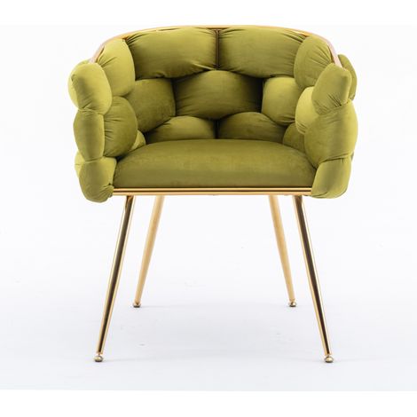Chaise d'appoint moderne en velours avec structure métallique dorée pour séjour, chambre et salle à manger (1/5)