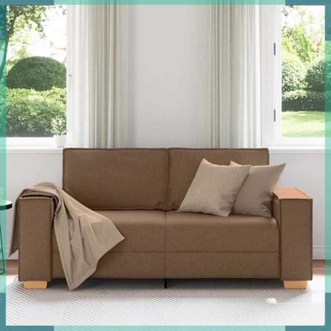 4104984 Canapé 2 places Marron 180x78x84 cm Tissu (1/5)