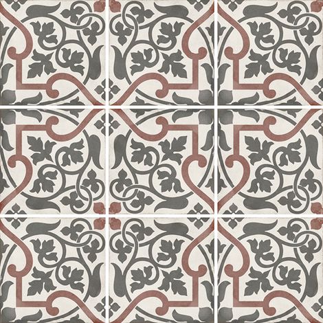 Aelle - Carrelage sol / mur effet ciment motif coloré 20x20 cm ART NOUVEAU FOLIES BERGÈRE - Vendu par boîte de 1 m² (1/3)