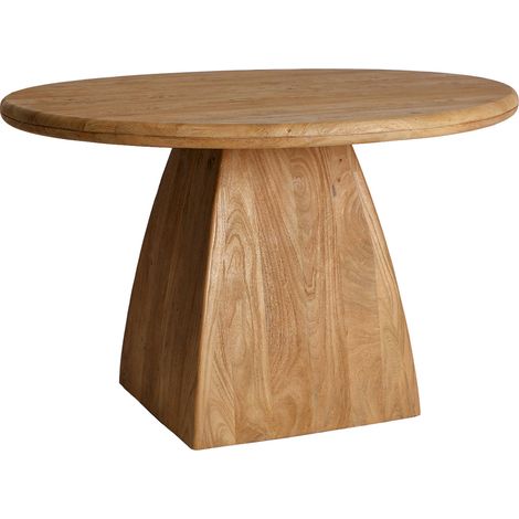 Table à manger ronde en bois de manguier - bois clair (1/5)