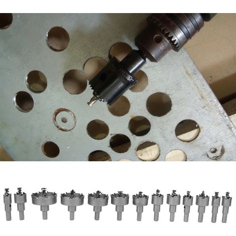 Jeu de 13 forets et scies cloches à pointe carbure, accessoire pour outils électriques, 16-53 mm (1/5)