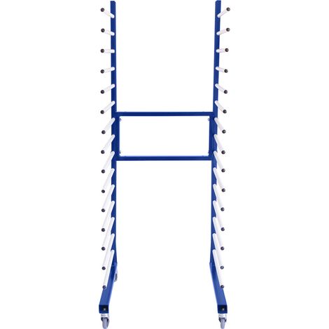 Chariot de Séchage Combinable en Acier Bleu – 25KG / Niveau 15 Étages Jusqu’à 375KG - Étagère Interconnectable sur Roulettes – Peinture Planche de Plâtre Atelier Art Bricolage [182 H x 35/65 L x 59 P]