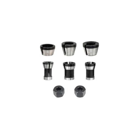 Mandrin de Pince de Routeur 6.35/8mm - Adaptateur Convertisseur pour Fraise à Bois (8 pièces) - Crezuo (1/4)