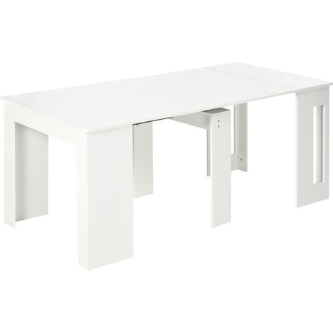 Table à manger extensible pour 4 à 6 personnes, cuisine 180 x 85 x 75 cm, blanche, table d’appoint multifonctionnelle pour étude (1/5)