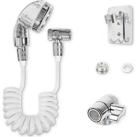 14877 Ducha de mano para grifo de lavabo portátil tubo telescópico 1mt y soporte