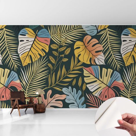 Carta da parati adesiva - lavabile - decorazione murale - per cucina - pellicola decorativa Energia tropicale 416x254 cm (1/5)