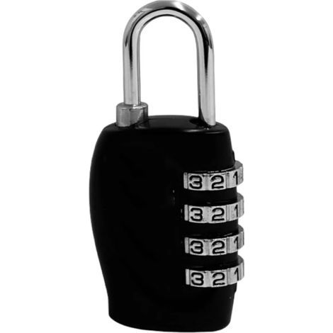 Verrou à combinaison suspendu noir 4 chiffres, alliage robuste, cadenas à code pour maison et usine (1/5)