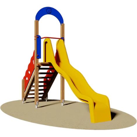 Marea Slide 839 Giochipark H134cm toboggan ondulé en fibre de verre avec échelle en bois - 1 Kg