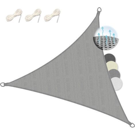 Cour Jardin Imperméable Pare-Soleil Voile Angle Droit Auvent UV Piscine Auvent - Gris 3x4x5m (1/4)