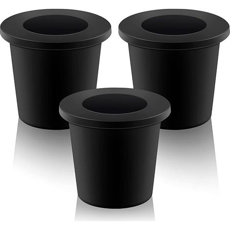 Set aus 3 Sonnenschirmringen für die Terrasse, Sonnenschirmringen, konischen Schirmkeilen und Schirmstangenadaptern (2 Zoll) (schwarz)
