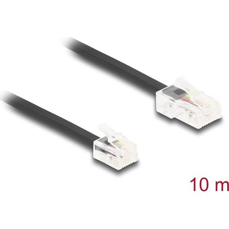 Delock Cable telefÃ³nico de RJ45 macho a RJ11 macho negro 10 m