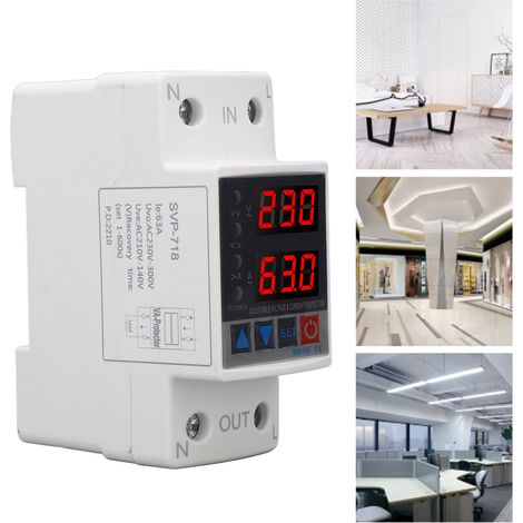 SVP-718 AC220V Intelligenter Überspannungs-/Unterspannungsschutz mit einstellbarer automatischer Rückstellung, Strombegrenzungstimer, automatischer Rückstellschalter (63A) (1/5)