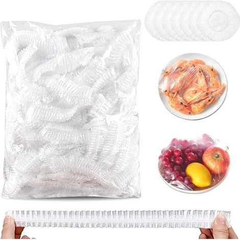 Lot de 300 couvercles alimentaires élastiques réutilisables pour garder les aliments frais.