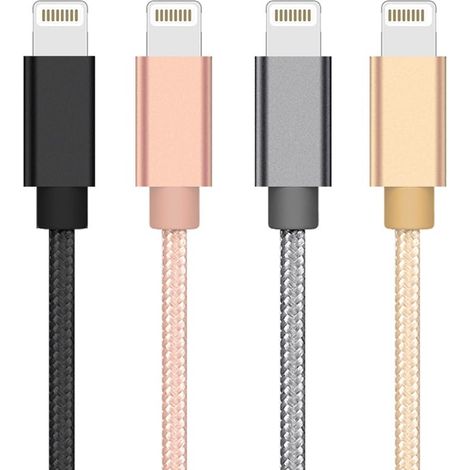 Câble de charge extra résistant pour iPhone Argent (1/4)