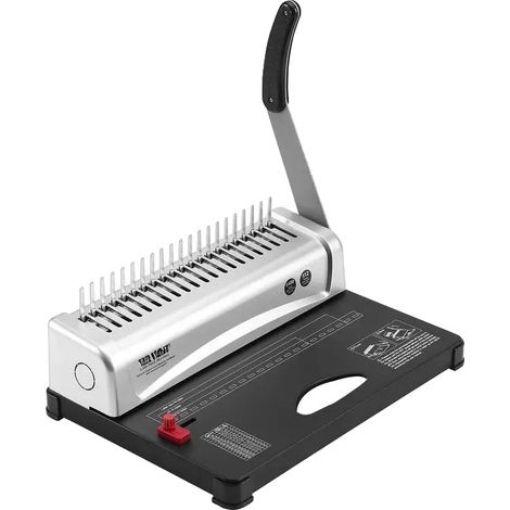 Machine à relier, capacité de 21 trous, comprend 100 peignes, Rouge (1/2)