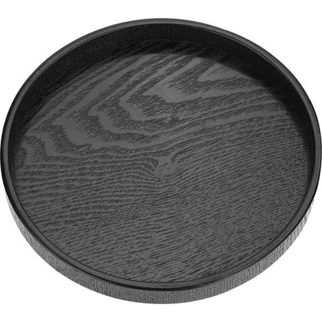 Bandeja redonda de madera maciza, ideal para cocinas y decoración, disponible en varios tamaños. (1/5)