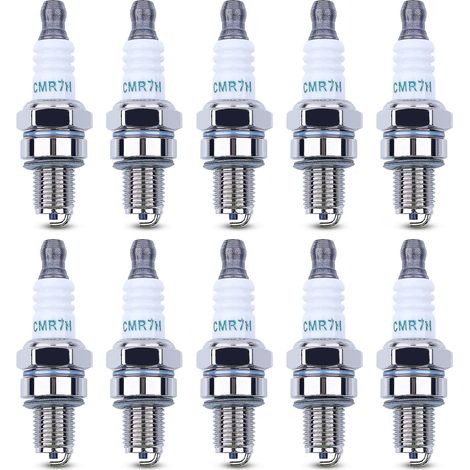 Bougies CMR7H pour Champion RZ7C NGK CMR7H pour Husqvarna 506615101 544260901 Convient aux tondeuses à gazon, tronçonneuses, souffleurs et coupe-bordures Husqvarna Stihl (lot de 10) (1/5)
