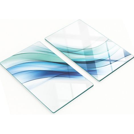 Tableros decorativos multifuncionales de vidrio con dise帽o abstracto de ondas, 2x30x52 cm.