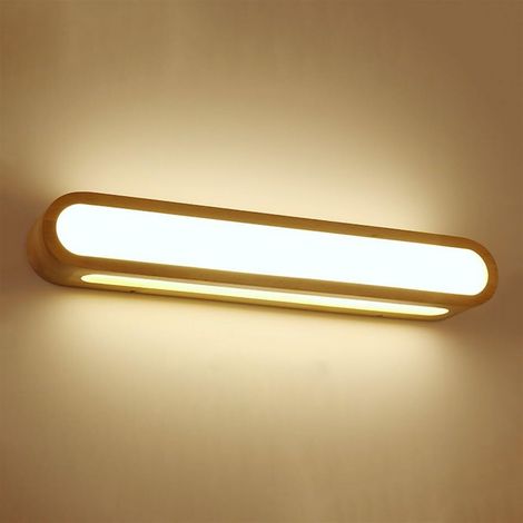 Applique Murale LED en Bois, éclairage de Salle de Bain, Lampe de vanité, Abat-Jour en PMMA, éclairage Haut et Bas pour Chambre, Salon, Balcon, Cour, 3 Modes de Couleur (53 cm) (1/5)