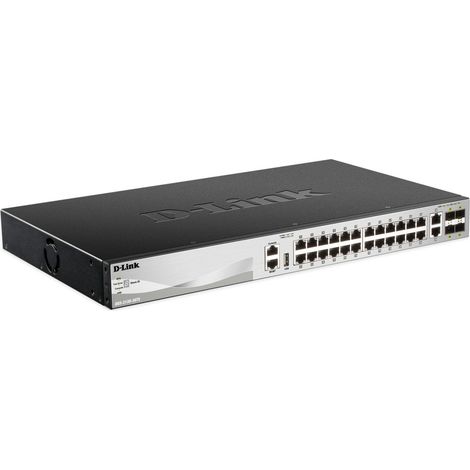 D-Link DGS-3130-30TS Gestito L3 Gigabit Ethernet (10/100/1000) Nero, Grigio (1/4)