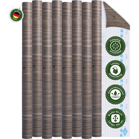 Klebefolie Klebefolie Möbel – Möbelfolie selbstklebend Holzoptik Fichte Grau 2er Set, 2 x 90 x 210 cm, zuschneidbar, rückstandsfrei entfernbar – Veluxis