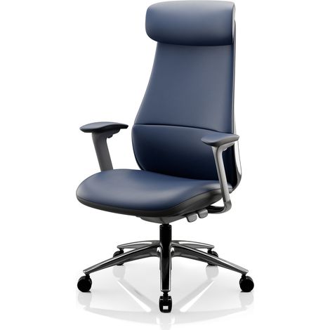 Fauteuil de direction en cuir bleu: COMMAND