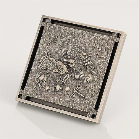 Bonde de douche en laiton style rétro, avec large diamètre anti-obstruction, en cuivre, 10 x 10 x 5 cm (1/3)