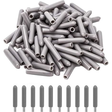 Lot De 100 Capuchons De Protection Pour Paniers À Vaisselle, Cache-Grilles Pour Lave-Vaisselle, Protection Antirouille Extra-Résistante(Gris). (1/5)