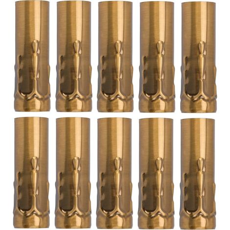 Lot de 10 tubes E14 en fer galvanisé pour lustres cristal et bougies dorés rénovation éclairage intérieur 80x25mm (1/5)