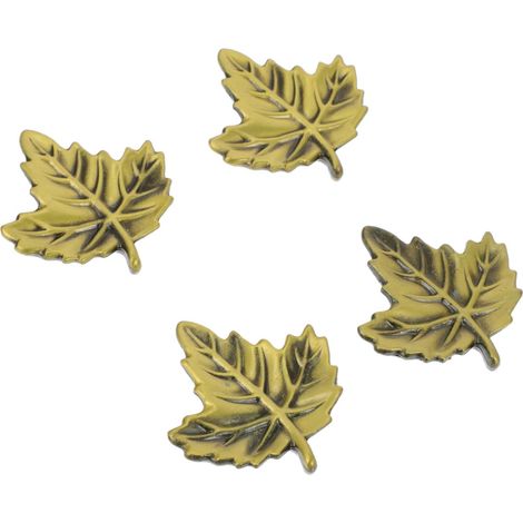 Lot de 4 poignées modernes en alliage zinc forme feuille d'érable (1/5)