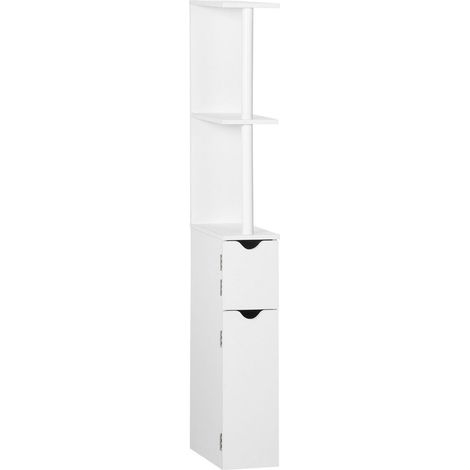 COLONNA DA BAGNO CON 2 RIPIANI E 2 ARMADIETTI 15.2X29.8X118 CM BIANCO (1/5)
