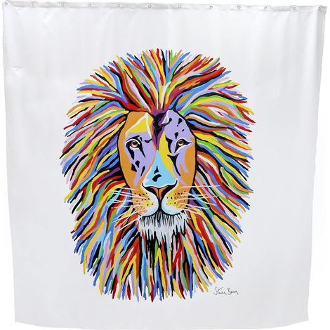 Croydex Waterproof Fun Patterned Shower Curtain - Lewis McZoo by Steven Brown Art (1/3)