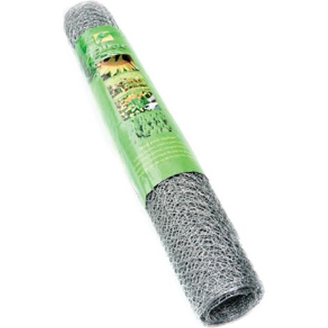 Rejilla de triple torsión galvanizada malla de 13 mm - 1,00 m x 5 m hilo de 0,7 mm