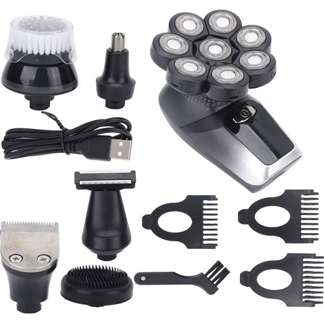Rasoir de Tête 8D IPX7 Étanche avec Lames Flottantes et Affûtage Automatique pour Crâne Rasé (1/5)