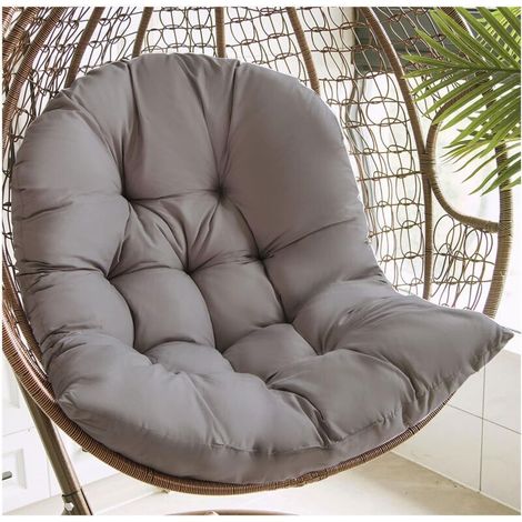 Stuhlkissen, Rattan-Sesselkissen, Entspannungskissen für Hängekorbschaukeln, Korbsitzkissen für drinnen und draußen, 80 x 120 cm, Grau RWGlette de c (Stühle nicht im Lieferumfang enthalten) (1/4)