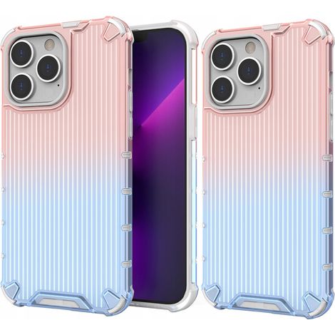Custodia protettiva Ombre per iPhone 14 Pro Max, custodia rinforzata rosa e blu (1/5)