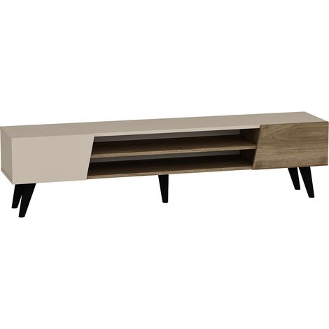 Porta TV in legno "Clark" - 180 x 37 x 45 cm - Marrone