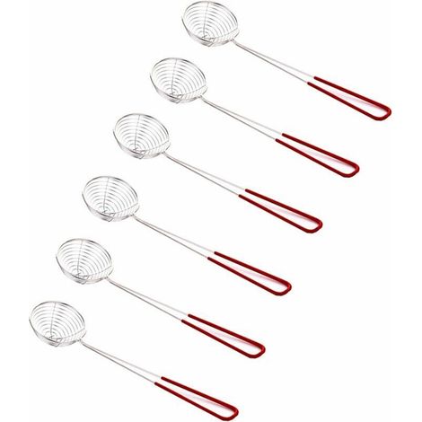 Passoires à Fondue,6pcs Poignée Longue Acier Inoxydable à Mailles Fines Passoire Acier , Epuisette à Fondue Chinoise Cuisine à Longue Manche Perle Passoire Conviennent pour Pot Chaud Et Thé