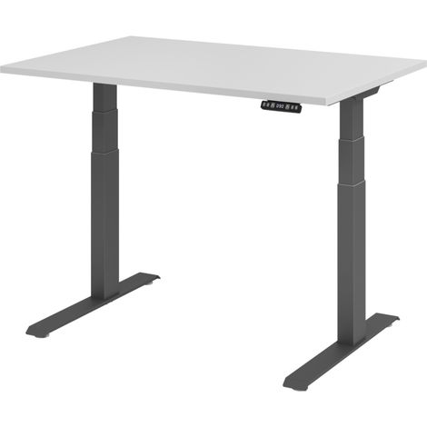 bümö Schreibtisch elektrisch XDKB Rechteck: 120 x 80 cm  Grau