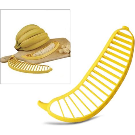 Coupe-bananes en plastique, hachoir à saucisses, machine à salade de fruits, outil de cuisine multifonctionnel (1 pièce)