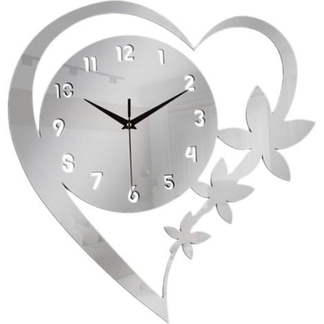 Bardusch-Horloge murale décorative silencieuse 28x30 cm – argent – cuisine/salon – environnement paisible (1/5)