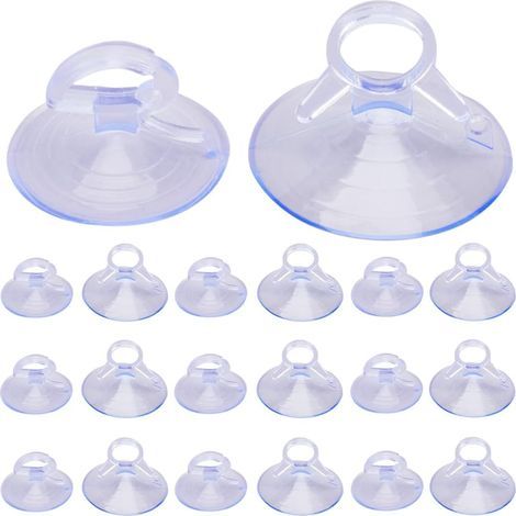 32 pièces Ventouses de Pare-Brise en Verre de Voiture Diamètre 35/45mm Petite Ventouse en PVC Ventouse de Fenêtre de Voiture avec Trou pour Pare-Soleil Automobile Objets, Bleu Acier Clair (1/5)