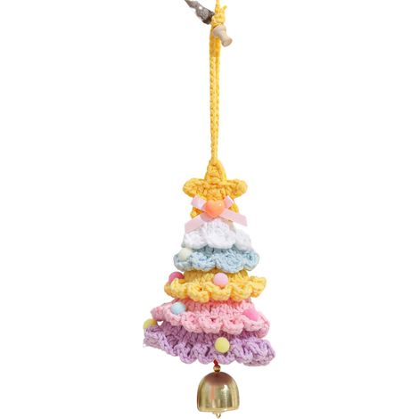 Decorazione natalizia portatile all'uncinetto, stile ciondolo -E
