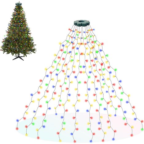 Guirlande lumineuse pour sapin de Noël - 3 mètre de long, 12 guirlandes de 25 LED chacune, 8 modes d'éclairage - lumières multicolores (1/5)