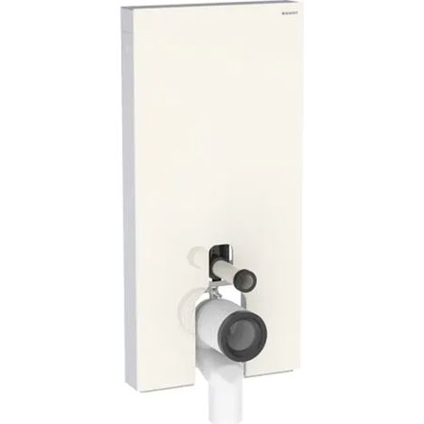 Panneau sanitaire Geberit MONOLITH pour WC au sol, 101 cm, habillage frontal en verre sable gris, latéral aluminium - Geberit (1/4)
